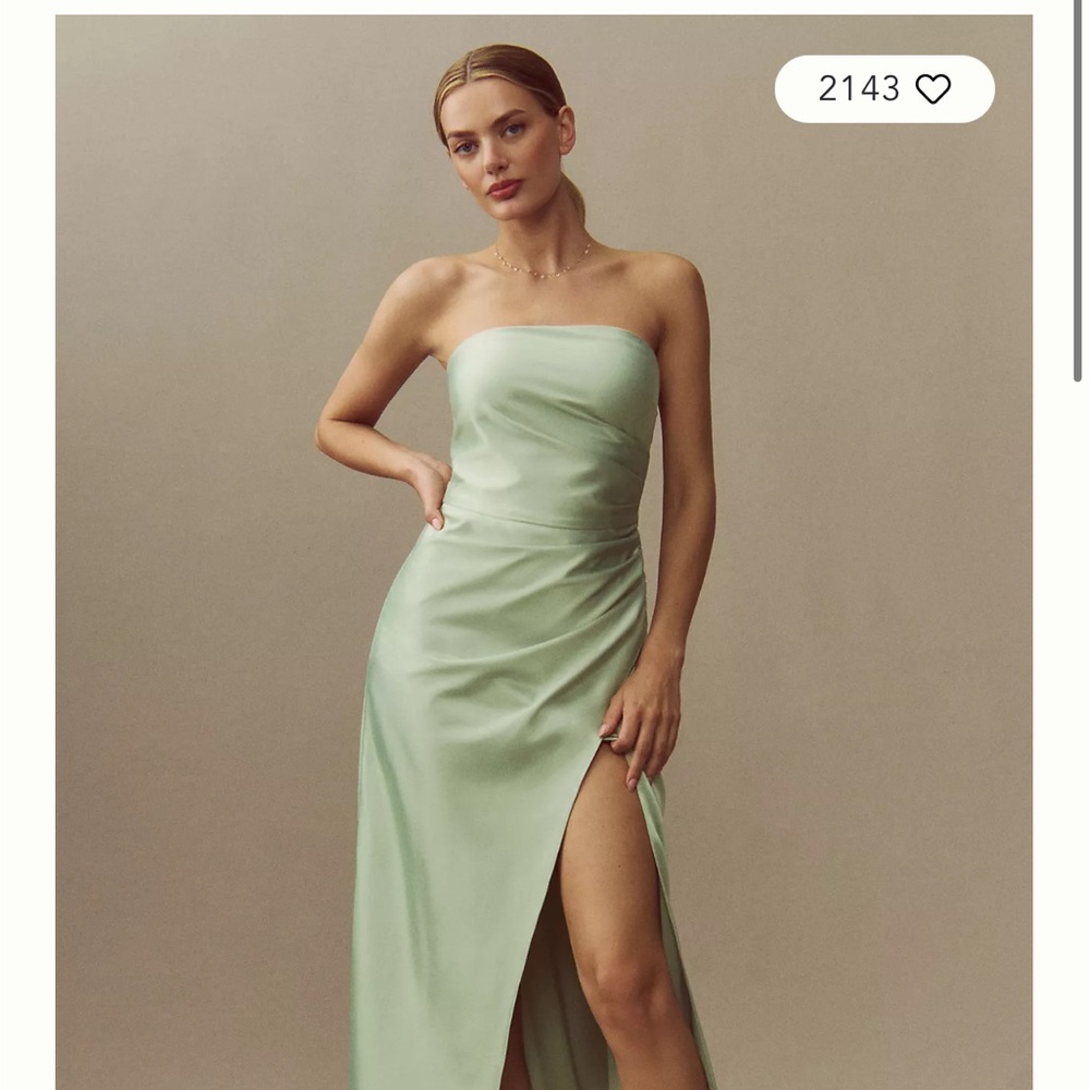 BHLDN Green Ruched Backless Gown - Picture 7 of 7